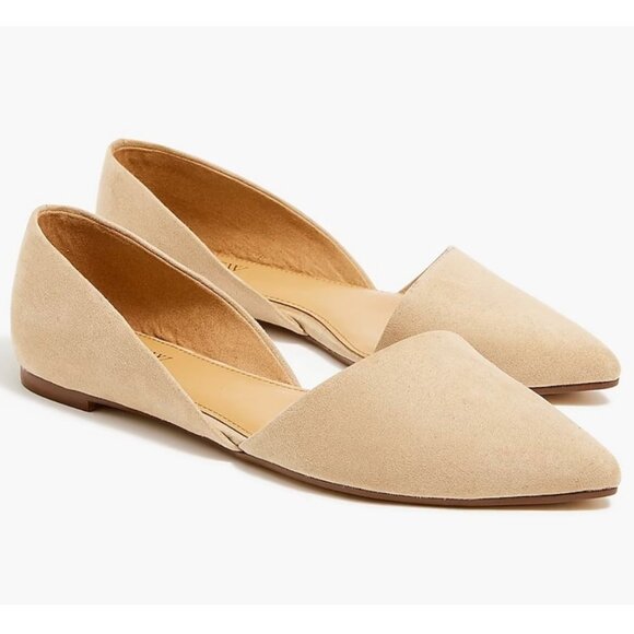 J.Crew $118 Zoe Sueded D'Orsay Flat Saddle Brown Size 7 BH954 - Picture 1 of 8